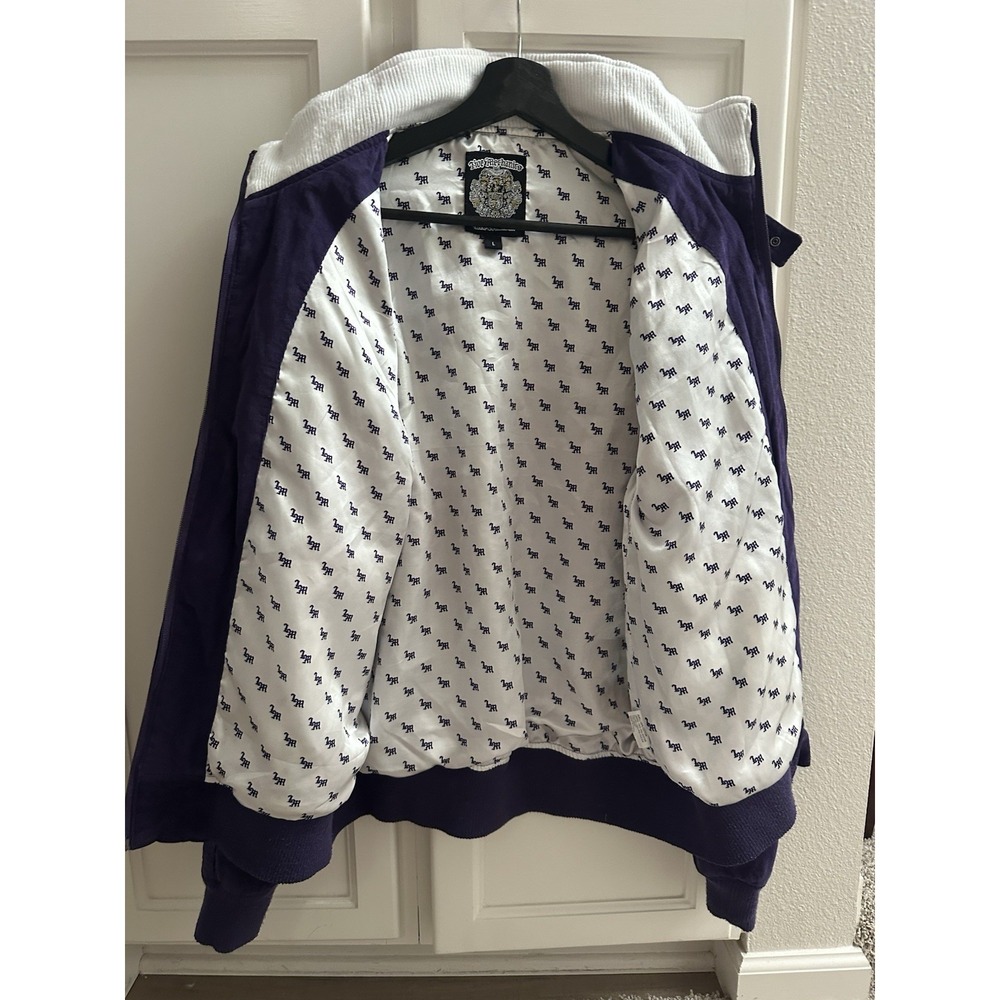 Vintage Live Mechanics Victory Is Certain Purple Mens Jacket Quilted Size L - Picture 6 of 11